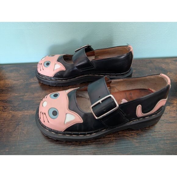Vintage Tredair Dr Martens "Kitty" Mary Jane shoes in Black and Pink, Size 37 - Picture 6 of 9